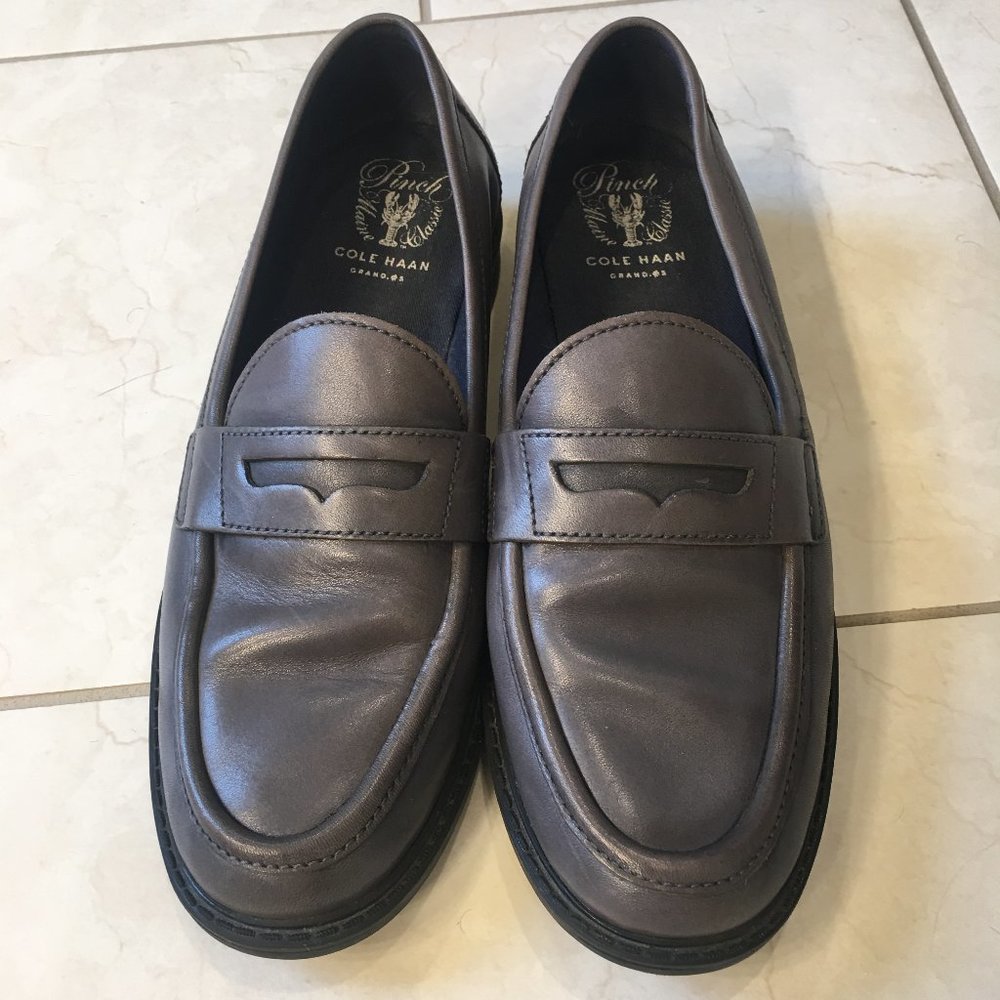 EC Cole Haan Gray Pinch Campus Leather Penny Loafer Grand.OS 9